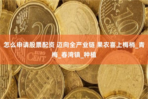 怎么申请股票配资 迈向全产业链 果农喜上梅梢_青梅_春湾镇_种植