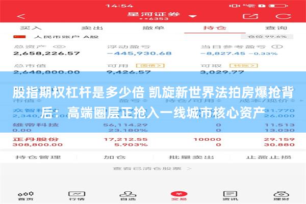 股指期权杠杆是多少倍 凯旋新世界法拍房爆抢背后：高端圈层正抢入一线城市核心资产