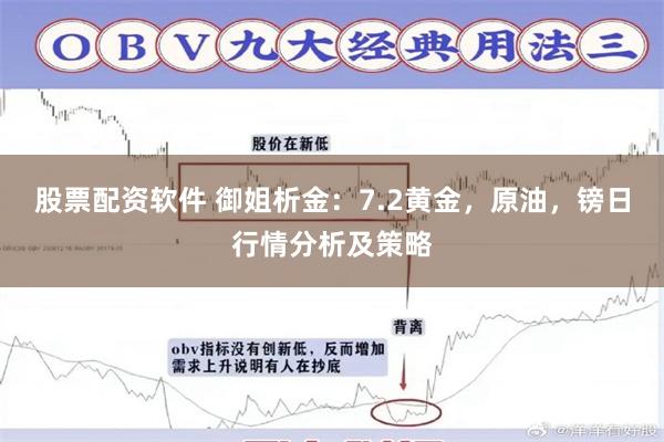 股票配资软件 御姐析金:7.2黄金,原油,镑日行情分析及策略