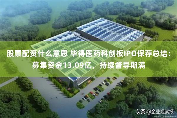 股票配资什么意思 毕得医药科创板IPO保荐总结：募集资金13.09亿，持续督导期满