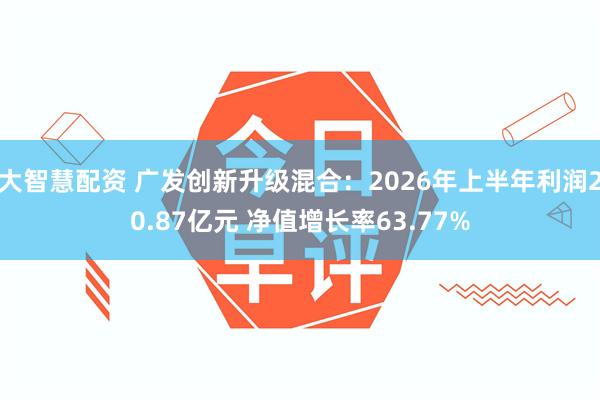 大智慧配资 广发创新升级混合：2026年上半年利润20.87亿元 净值增长率63.77%