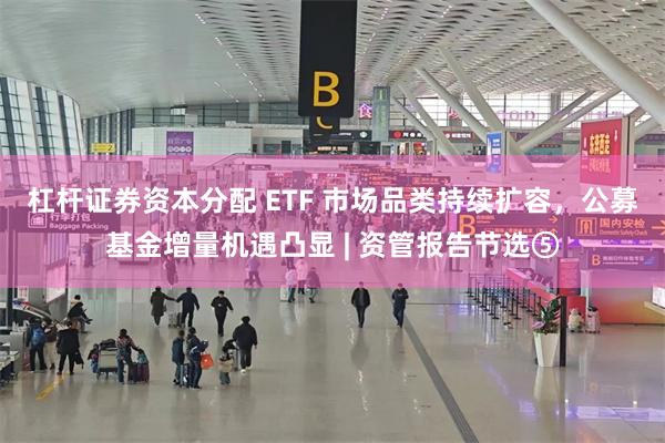 杠杆证券资本分配 ETF 市场品类持续扩容，公募基金增量机遇凸显 | 资管报告节选⑤