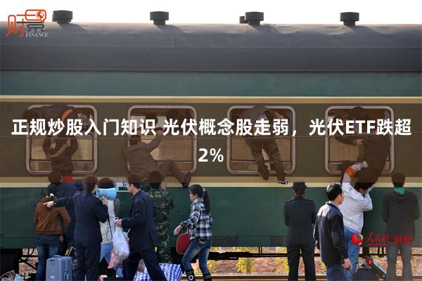 正规炒股入门知识 光伏概念股走弱，光伏ETF跌超2%