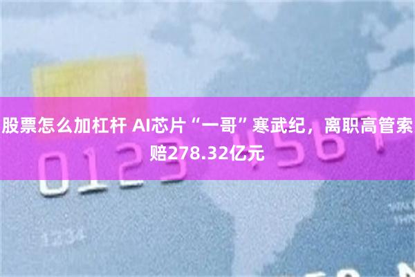 股票怎么加杠杆 AI芯片“一哥”寒武纪，离职高管索赔278.32亿元