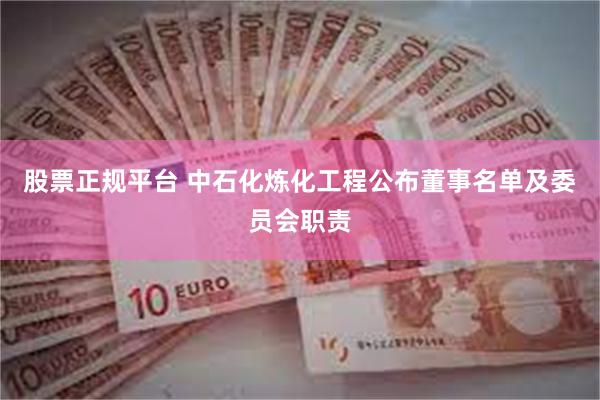 股票正规平台 中石化炼化工程公布董事名单及委员会职责