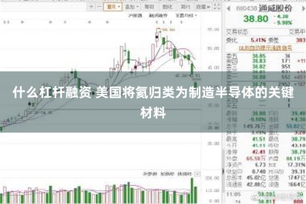 什么杠杆融资 美国将氦归类为制造半导体的关键材料